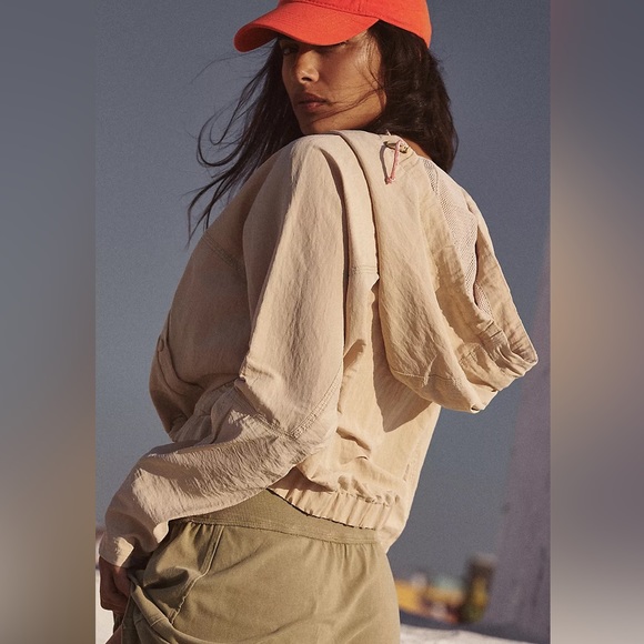 NEW Free People Ride The Wave Solid Popover Jacket In Pink Sand - Picture 2 of 16